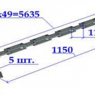 Цепь КСН 01.050 сварной вариант (27 плетей х 5,75м)